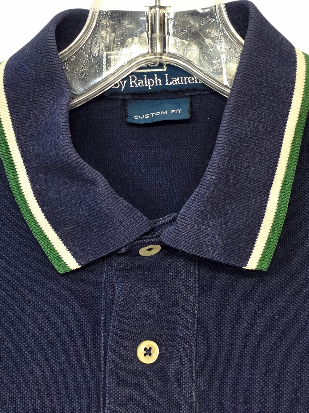 Polo Ralph Lauren Wimbledon Custom Fit Navy Green White Colorblock Polo Shirt - Picture 2 of 16